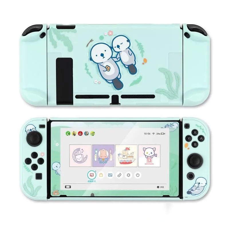 Sea Otter silicone protective case with PC hard cover for Nintendo Switch Lite console