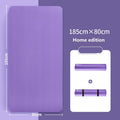 Non-slip NBR yoga mat in pink, purple, black, or lake blue with free strap, available in 10mm or 15mm thickness