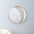 Marble and copper eclipse design LED wall lamp with 25cm diameter round shape
