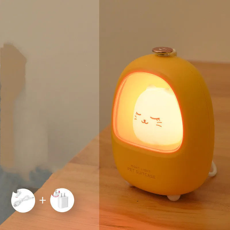 Pig Bibi cartoon style touch night light on a bedside table