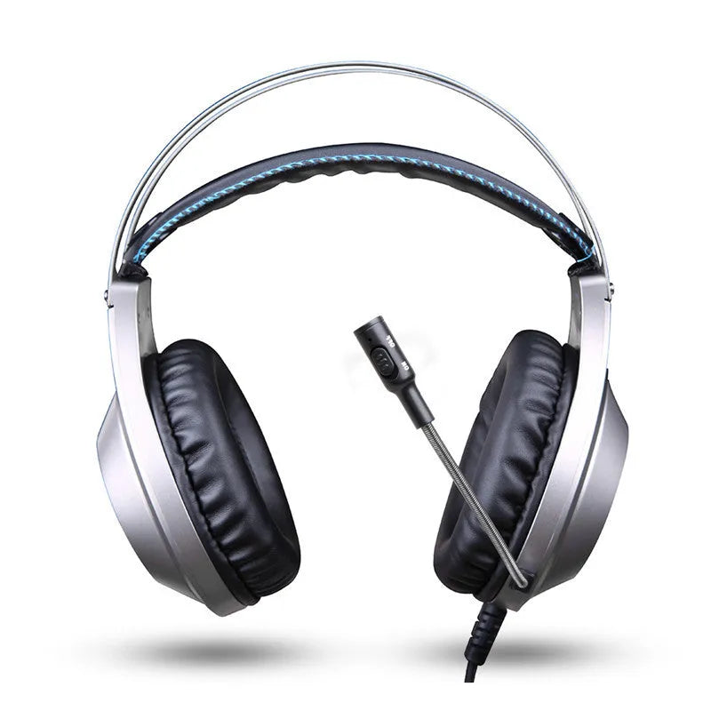 Black USB wired computer headset with microphone and straight plug for desktop PC connection