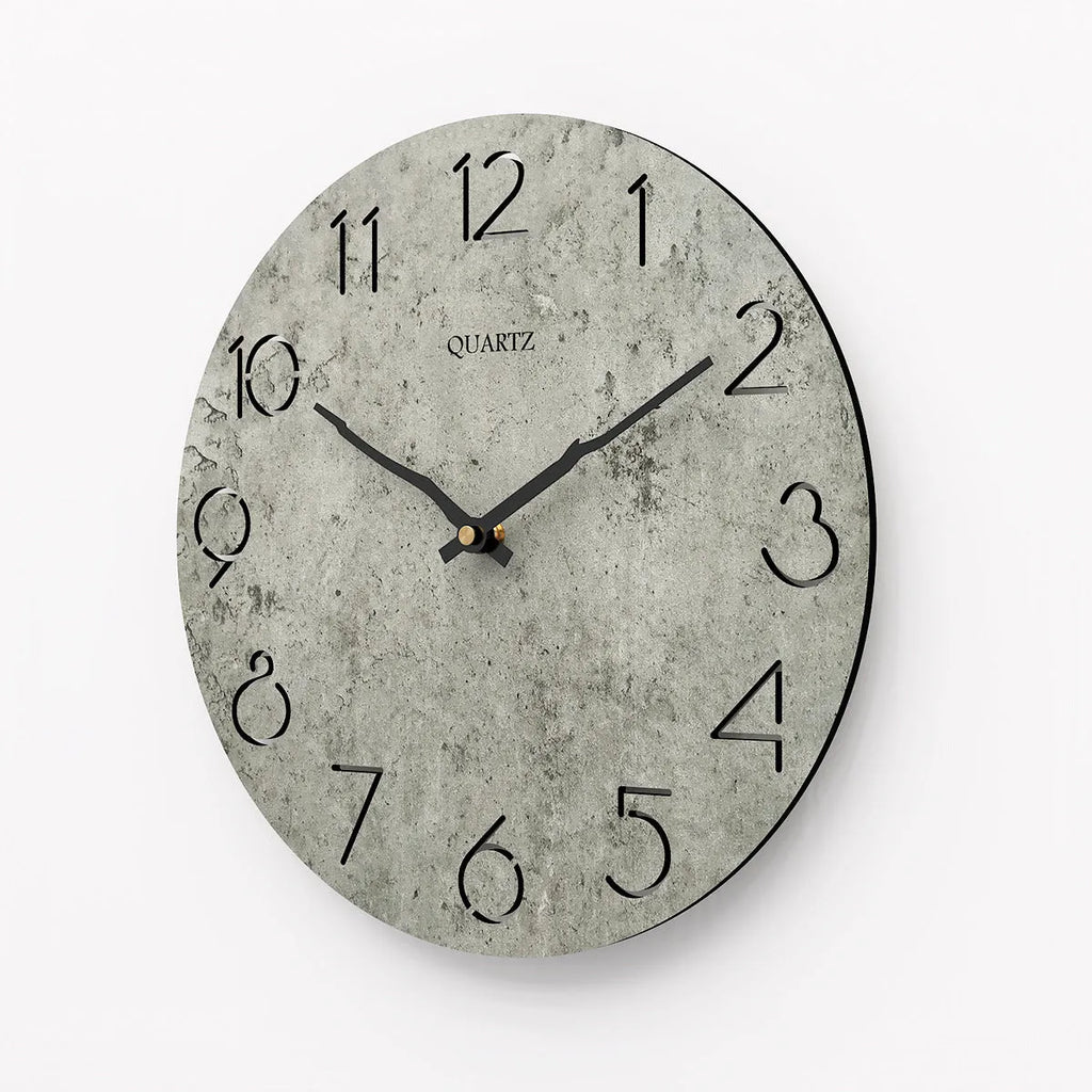 Grey European style modern wall clock with single-sided design