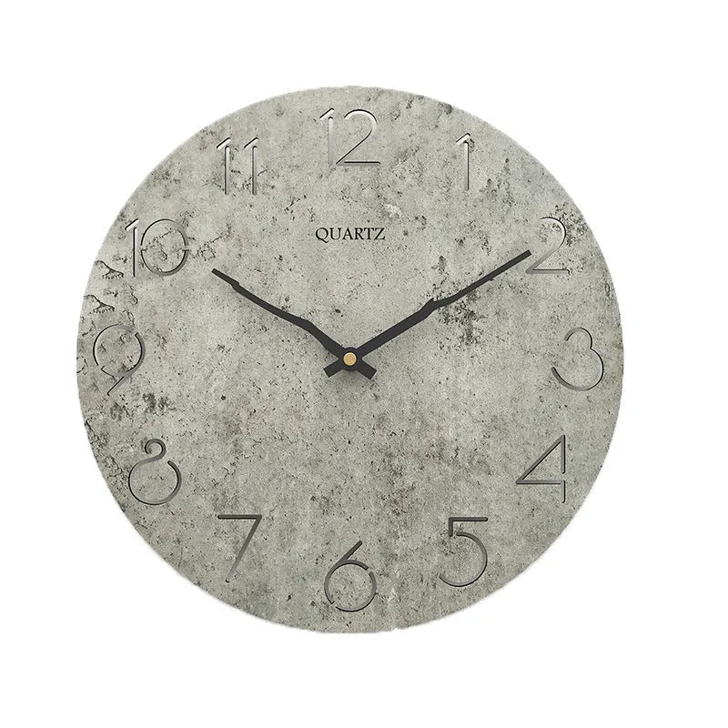 Grey European style modern wall clock with single-sided design