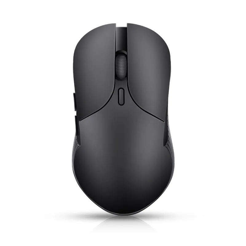 Blue wireless voice translation mouse with 15-metre range and rechargeable battery on desk
