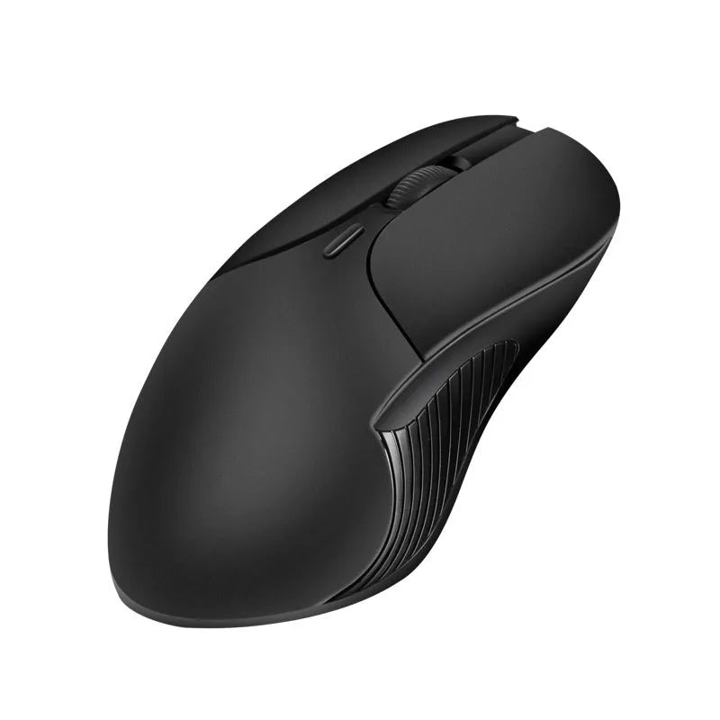 Blue wireless voice translation mouse with 15-metre range and rechargeable battery on desk