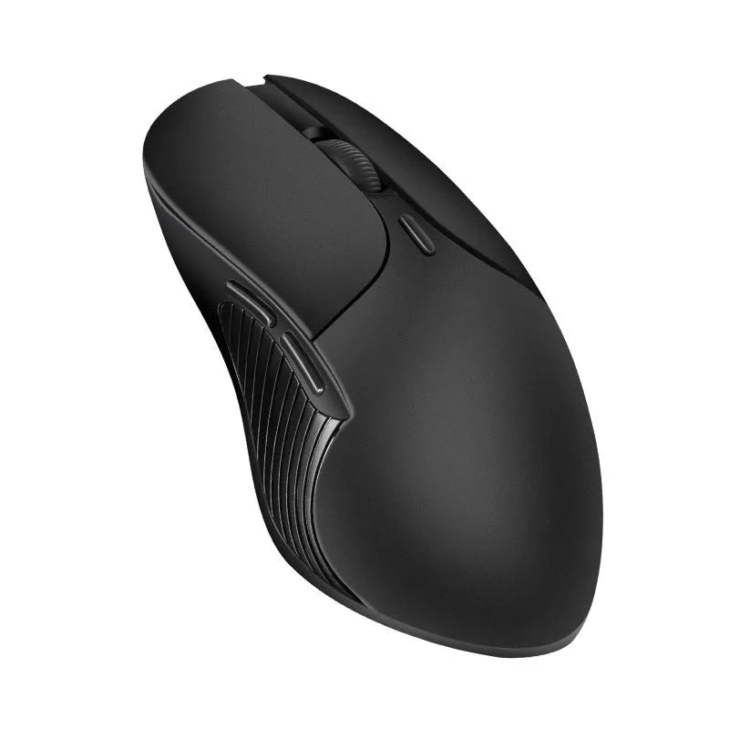 Blue wireless voice translation mouse with 15-metre range and rechargeable battery on desk