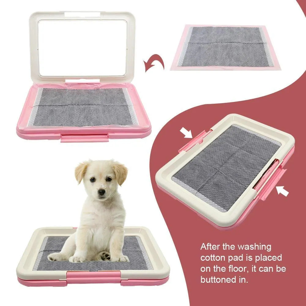 Dog toilet urinal inducer, blue or pink, 47x35x6cm indoor puppy training tray