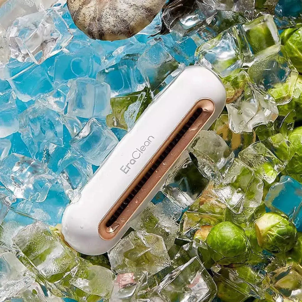Rose gold refrigerator deodorant sterilizer with USB power and push-button controls