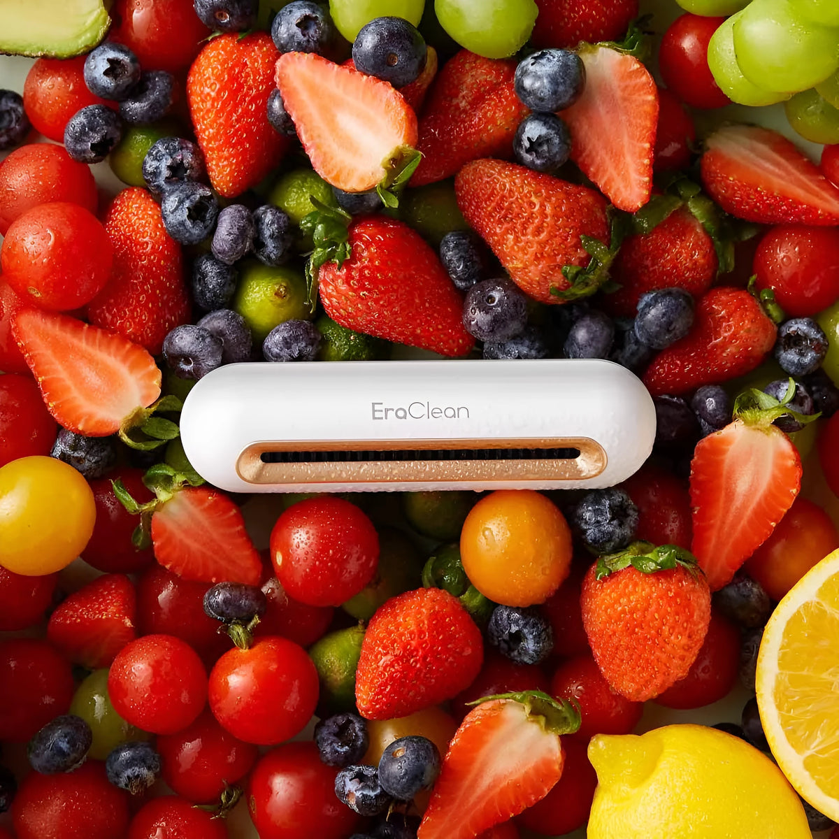 Rose gold refrigerator deodorant sterilizer with USB power and push-button controls