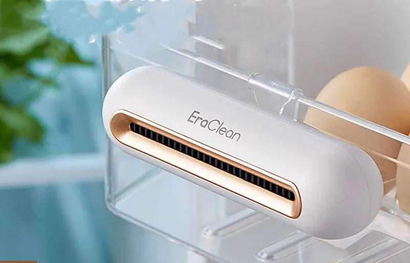 Rose gold refrigerator deodorant sterilizer with USB power and push-button controls