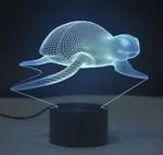 Colourful 3D visual effect LED table lamp with touch controls on a black ABS base