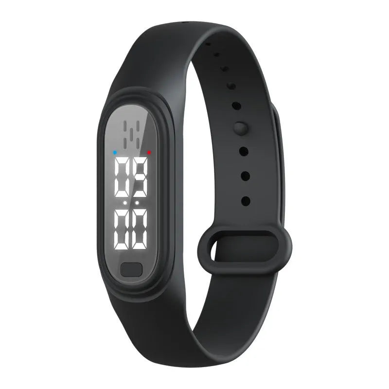 Ultrasonic electronic watch mosquito repellent device in black colour on wrist