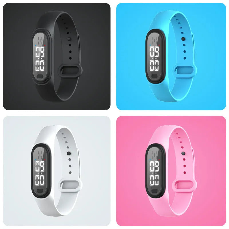Ultrasonic electronic watch mosquito repellent device in black colour on wrist