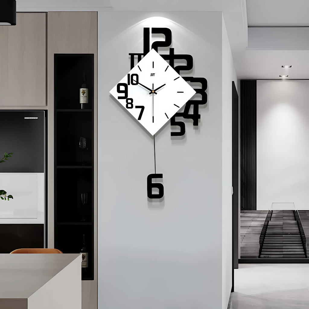 15 inch round digital wall clock in black, red, or blue colour on a white wall