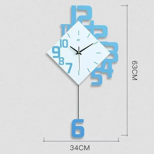 15 inch round digital wall clock in black, red, or blue colour on a white wall