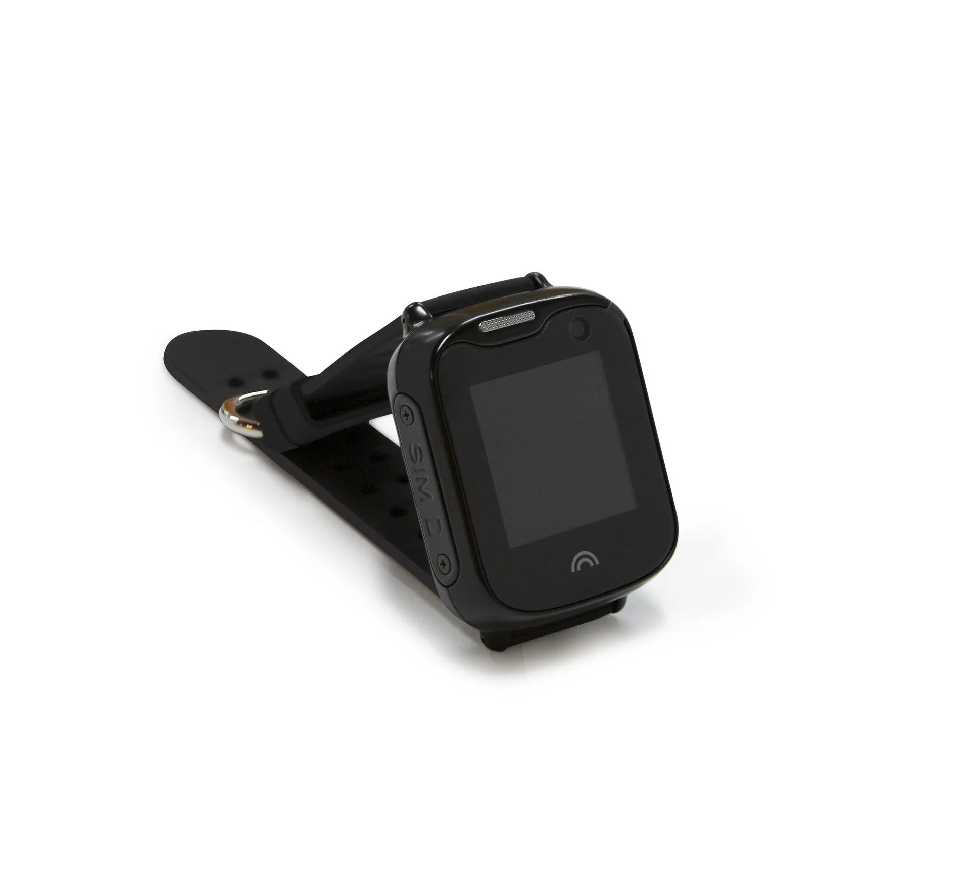 A children's waterproof smart watch with a 1.54-inch touch screen and black silicone strap.