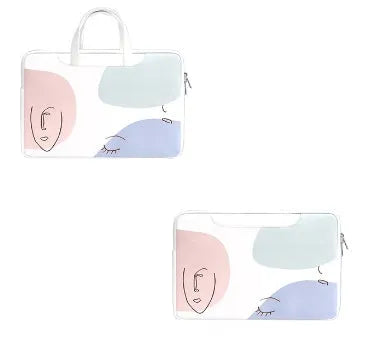Blue waterproof shockproof laptop bag for 15.6-inch notebooks with soft handle and zipper opening