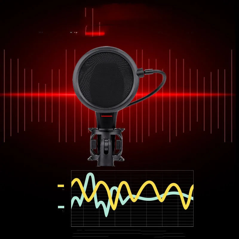 Black wired USB live broadcast singing bar microphone for streaming and noise reduction.
