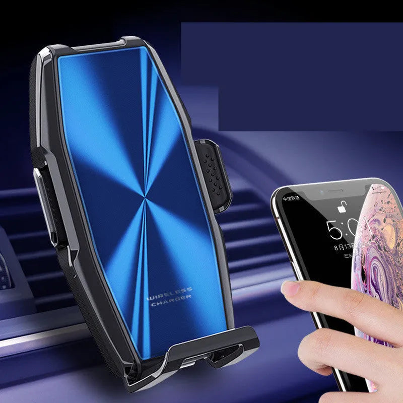 Blue and green car wireless charger mobile phone holder with 1500mA charging