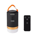 Black remote control emergency camping light for outdoor use.