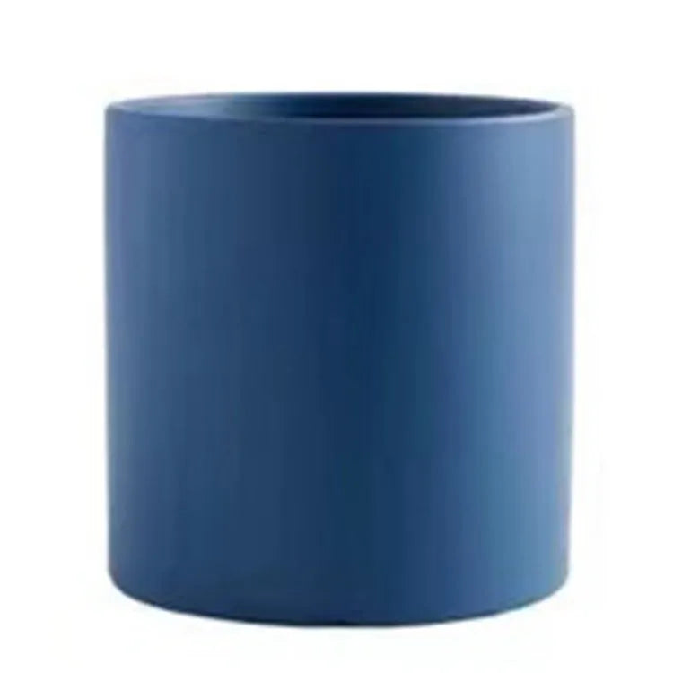 Nordic industrial style cylindrical ceramic succulent planter with drainage hole