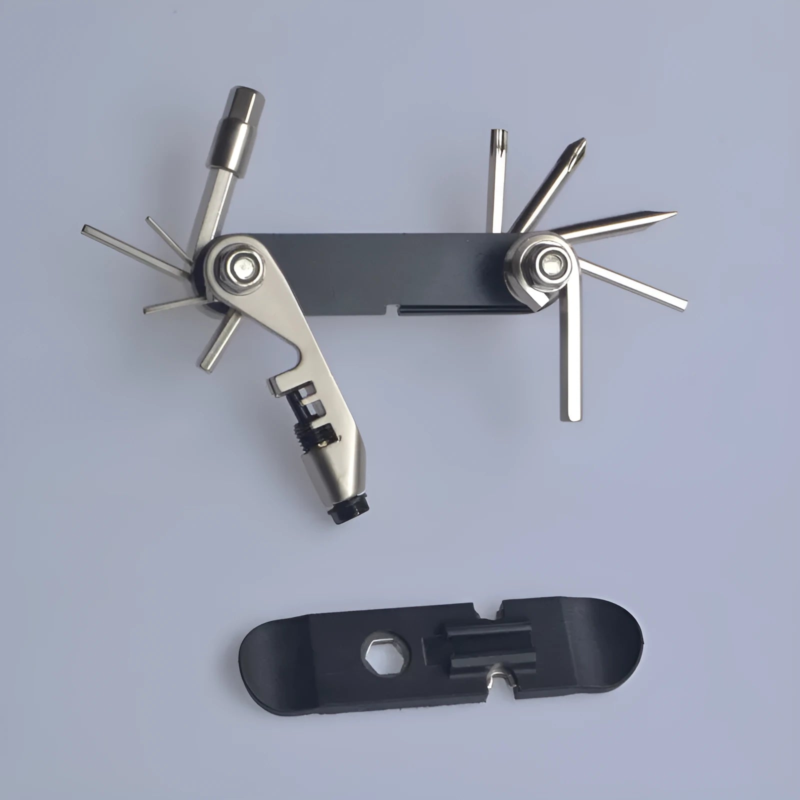 Chrome vanadium steel bicycle repair combination tool in four colour options