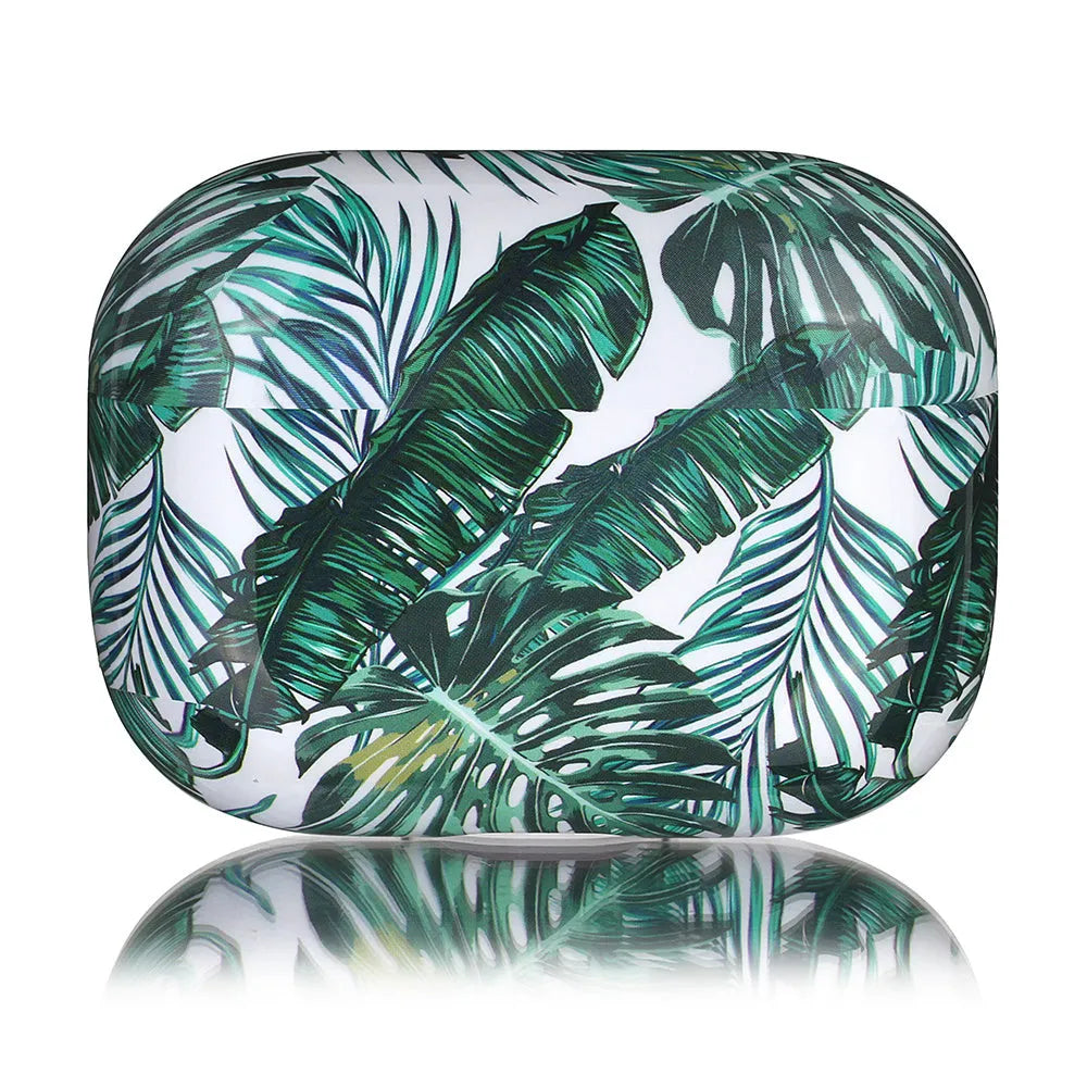 Blue banana leaves tropical design AirPods protective case for AirPods 1/2 generation and AirPods Pro models