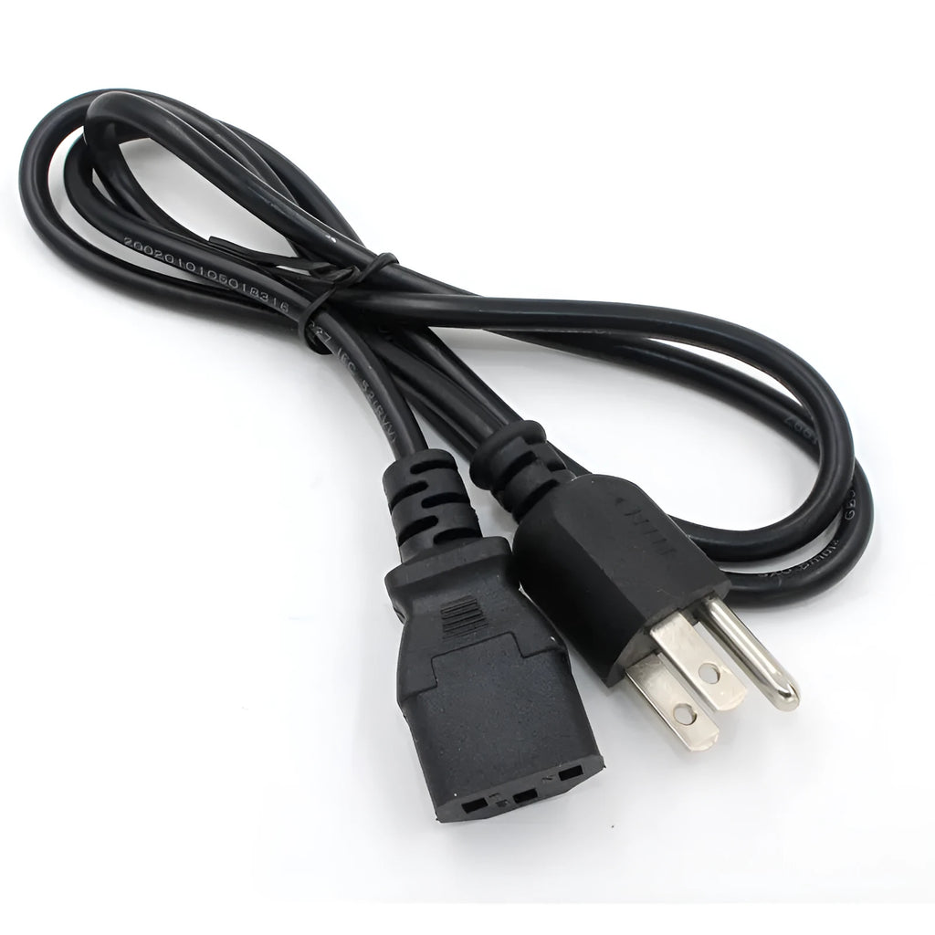 Black American Standard three-pin power cord with a 1.2 metre length.