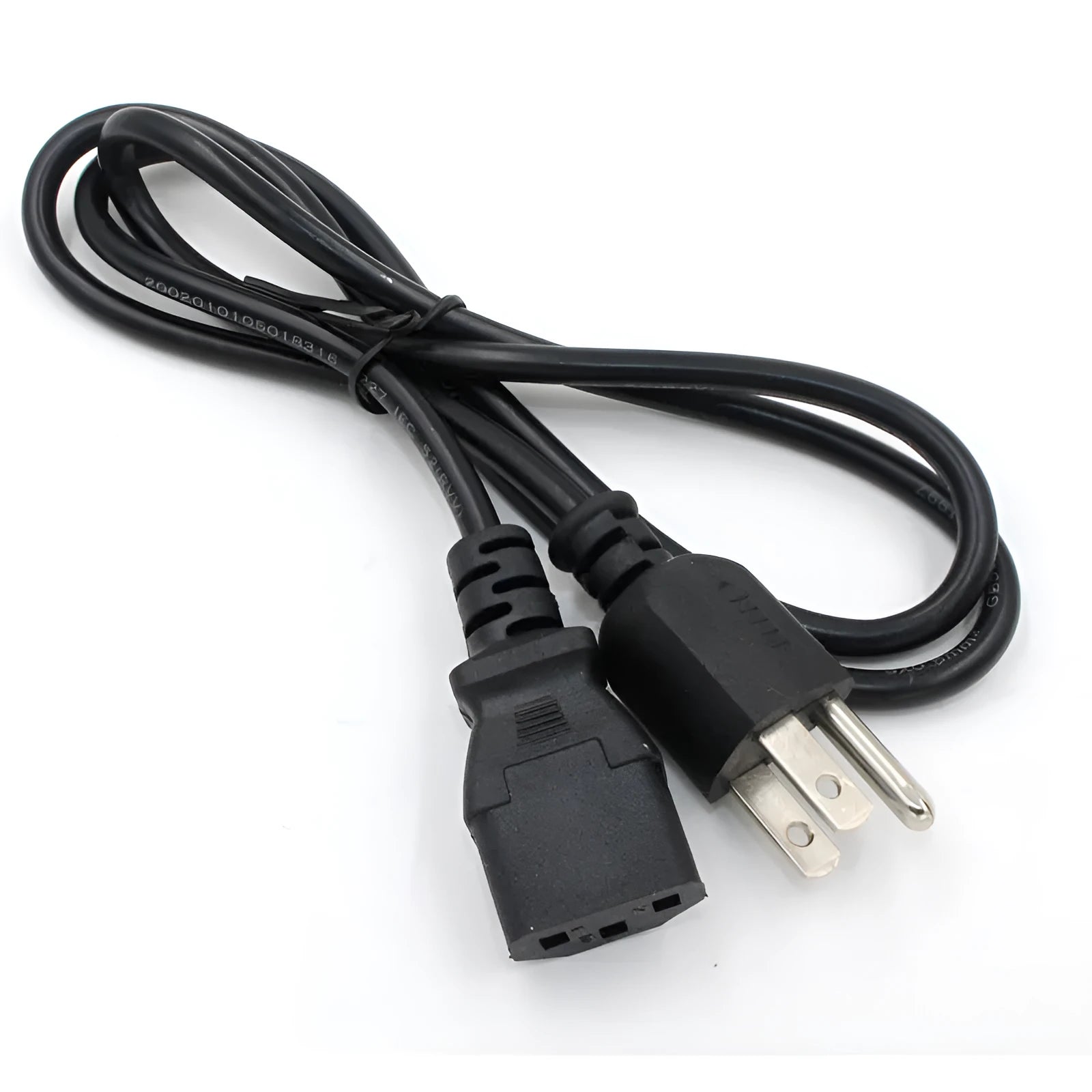 Black American Standard three-pin power cord with a 1.2 metre length.