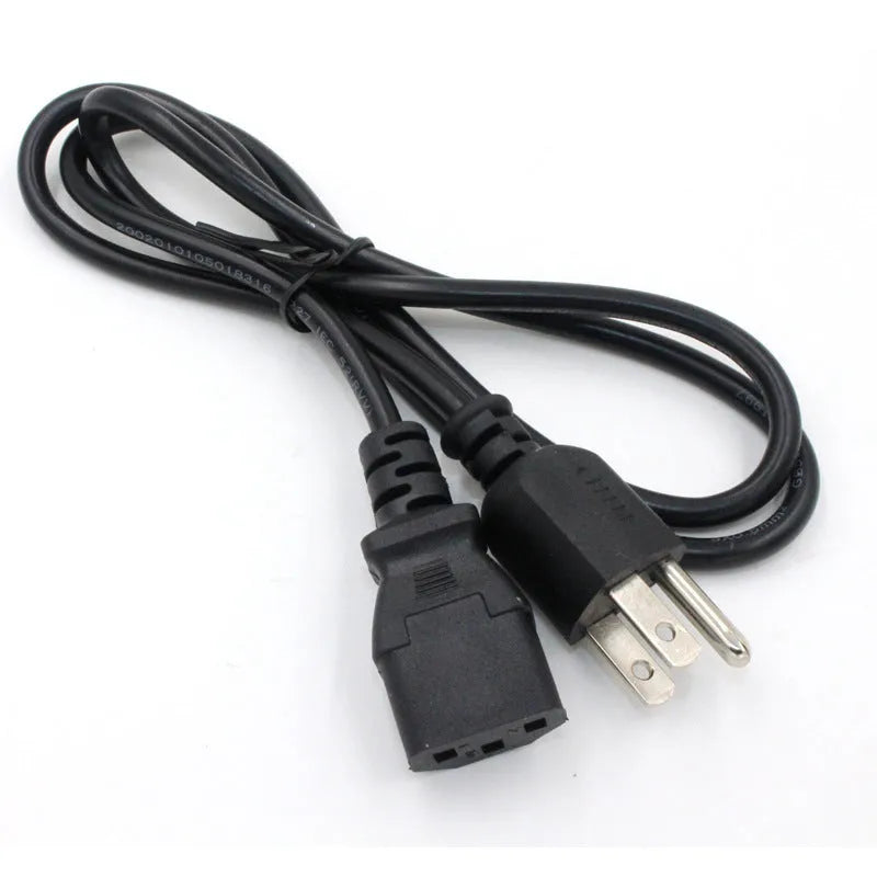 Black American Standard three-pin power cord with a 1.2 metre length.