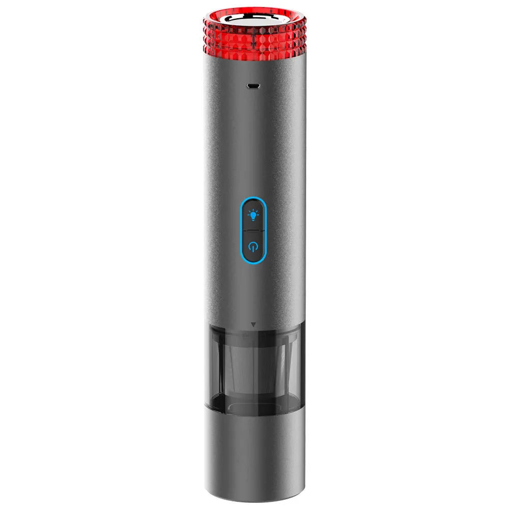 Black V6 portable wireless handheld car vacuum cleaner with LED work light and spotlight