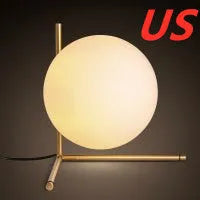 Glass ball table lamp with 12W white or warm light, 220V socket power and EU or US plug option