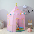 Children's toy tent in blue or pink, polyester cloth with fibre rod bracket, 105cm diameter, 135cm height