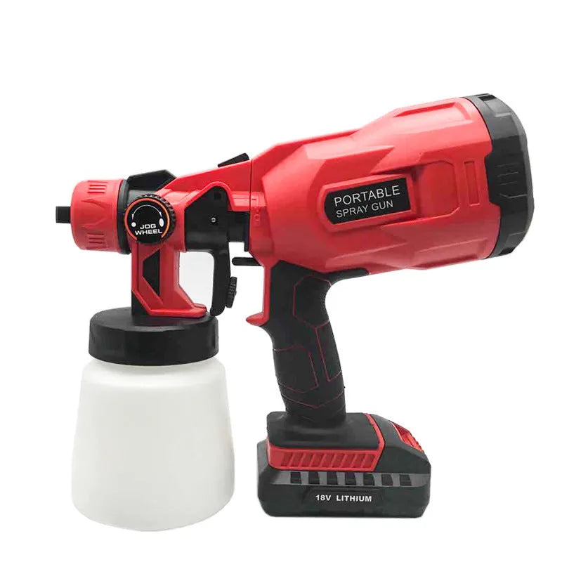 Blue cordless paint spraying machine with 800ml watering can and 550W power rating