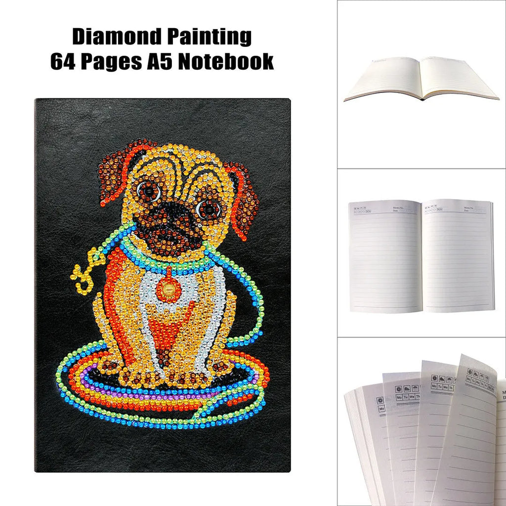 Black A5 diamond painting notebook with 50 pages for rhinestone crafts