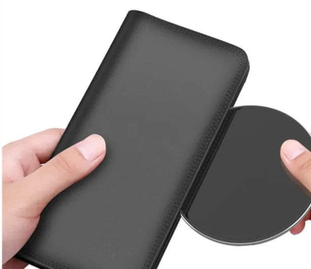 Ultra-thin aluminium alloy wireless charger in four metallic colour options