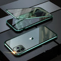 Anti-spy phone case in clamshell design with geometric pattern, available in multiple colours for iPhone