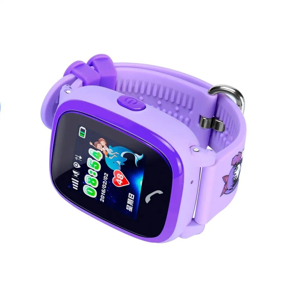 DF25 blue children's smart watch with 1.22-inch touch screen and silicone wristband