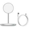 Swan magnetic desktop stand wireless charger for iPhone 12 series in black or white with Type-C cable