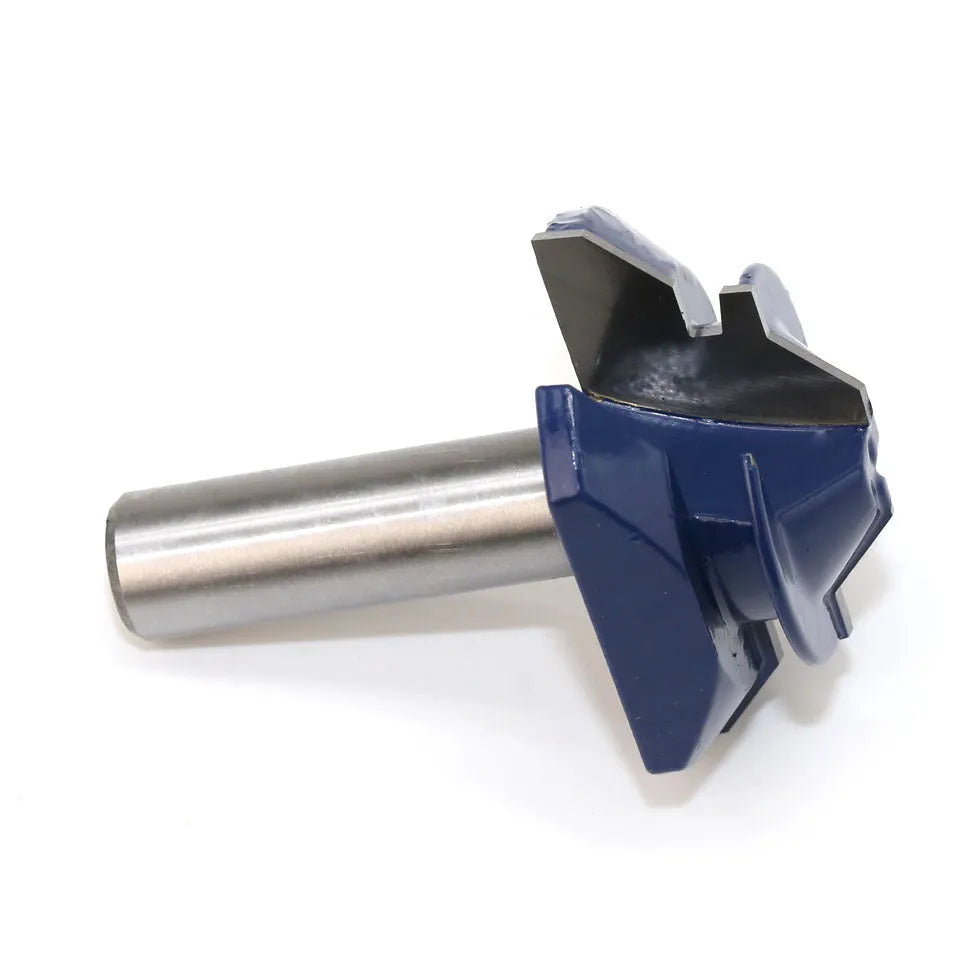 Blue hard alloy wood milling cutter with 45-degree tenon knife and 1/2 handle