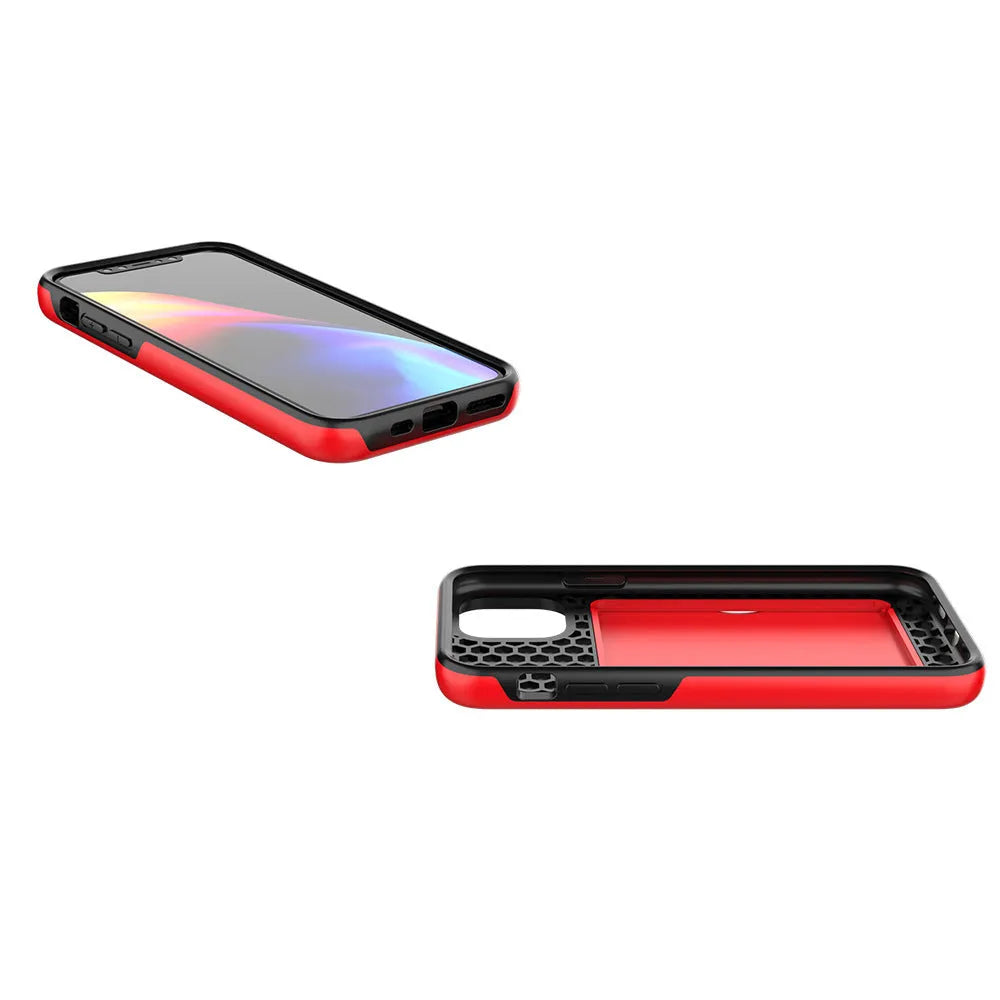 Slim mobile phone case for iPhone 11 showing dual-material construction and precise port cutouts