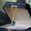 Gold electroplated copper geometric necklace with a 45cm chain, retro design for unisex wear