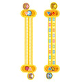 Yellow plastic cartoon digital resolution ruler for children, measuring 24.5 cm