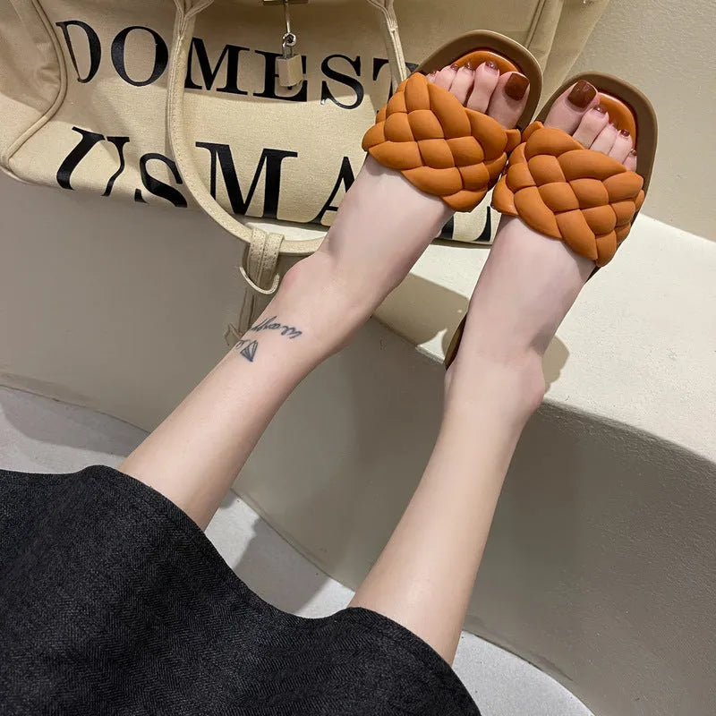Women's PVC beach sandals with anti-skid soles in black, green, orange or white colours, sizes 36-40