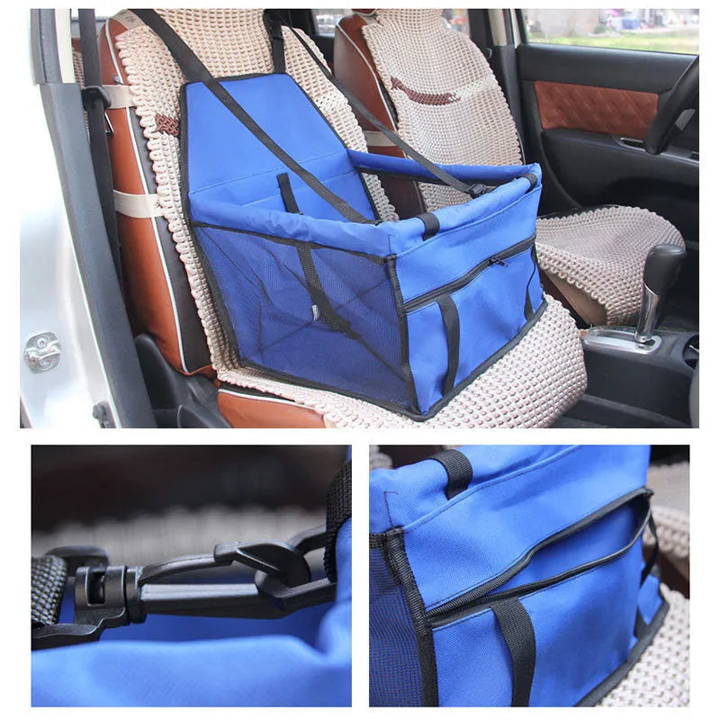 Waterproof dog carrier seat in black, size 40x30x25cm, made of 600D Oxford cloth with PVC coating