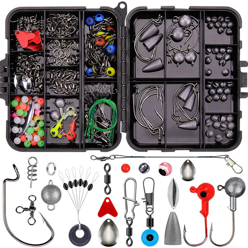 Weihe 257-piece fishing lure accessories set in ABS plastic storage case