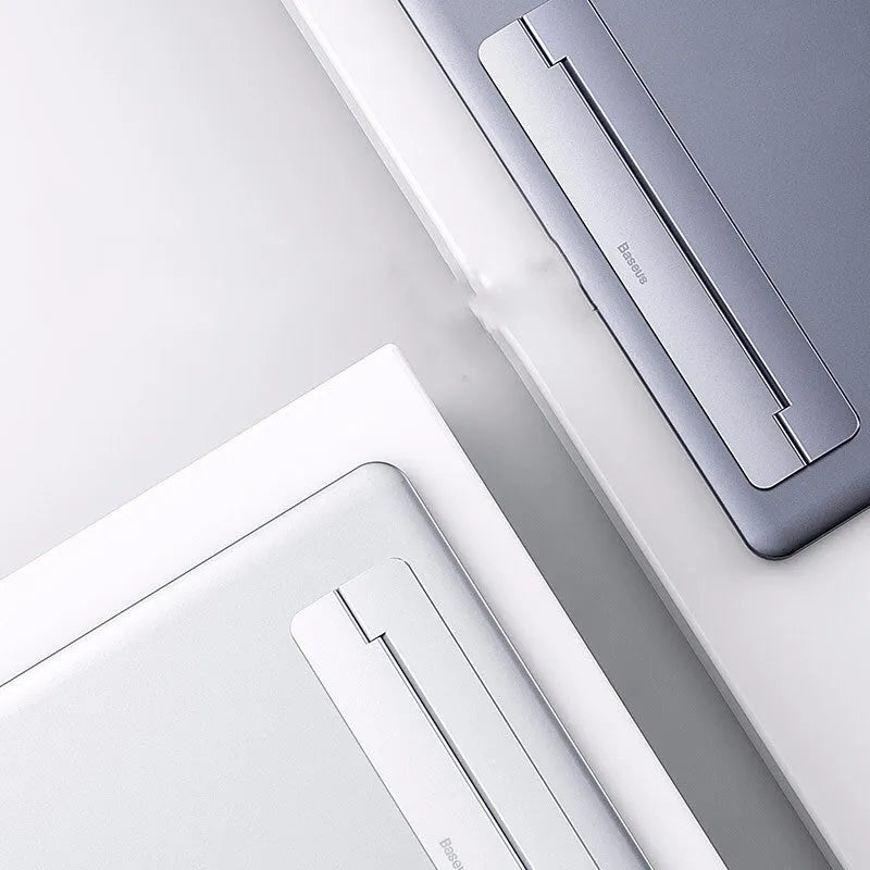 Foldable aluminium alloy computer stand, 227mm x 50mm x 3mm, in deep space grey or temperament silver