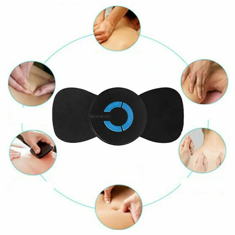 Black HQ-185 mini electric shoulder and neck massager with compact handheld design.