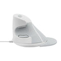 Ergonomic vertical wired optical mouse in black and white colours for desktop computers