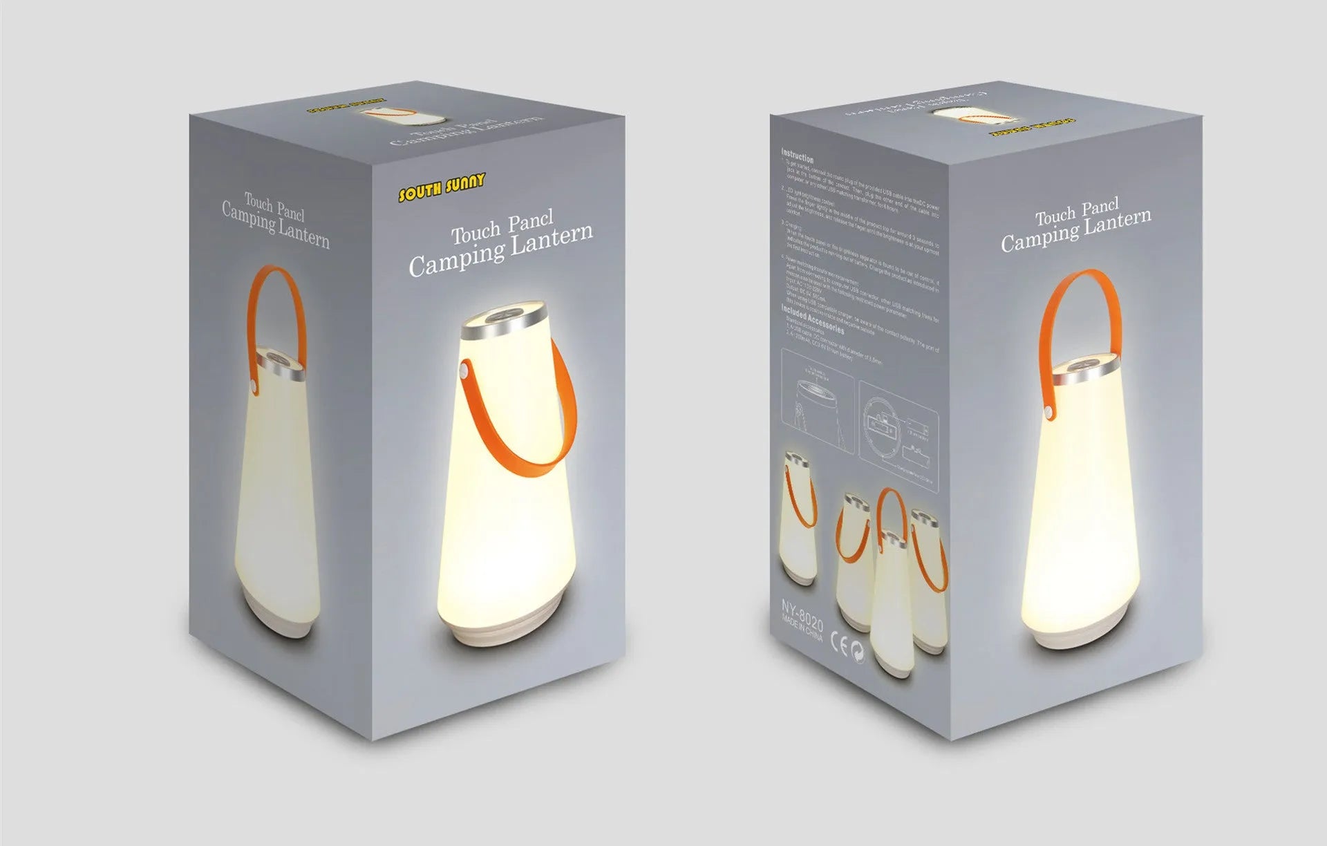 White rechargeable LED bedside table lamp with a compact ABS plastic body and soft warm white glow.